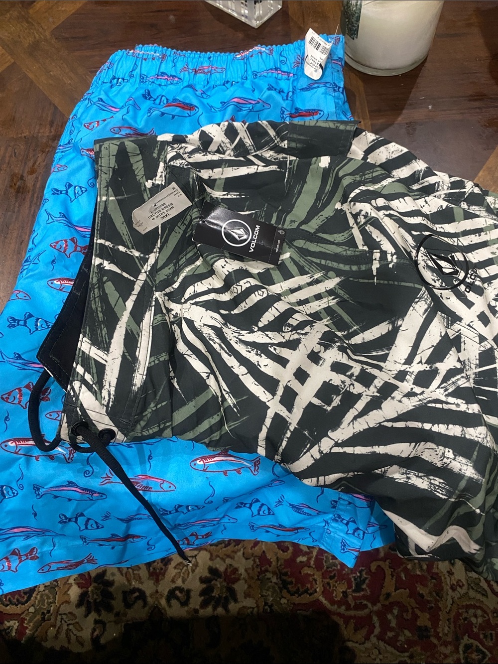 Two (2) Pair swim trunks. Volcom and Laguna brands (1 each)